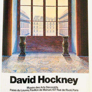 David Hockney, PALAIS du LOUVRE 1974, 10 x 14 in Vintage Reproduction for Framing