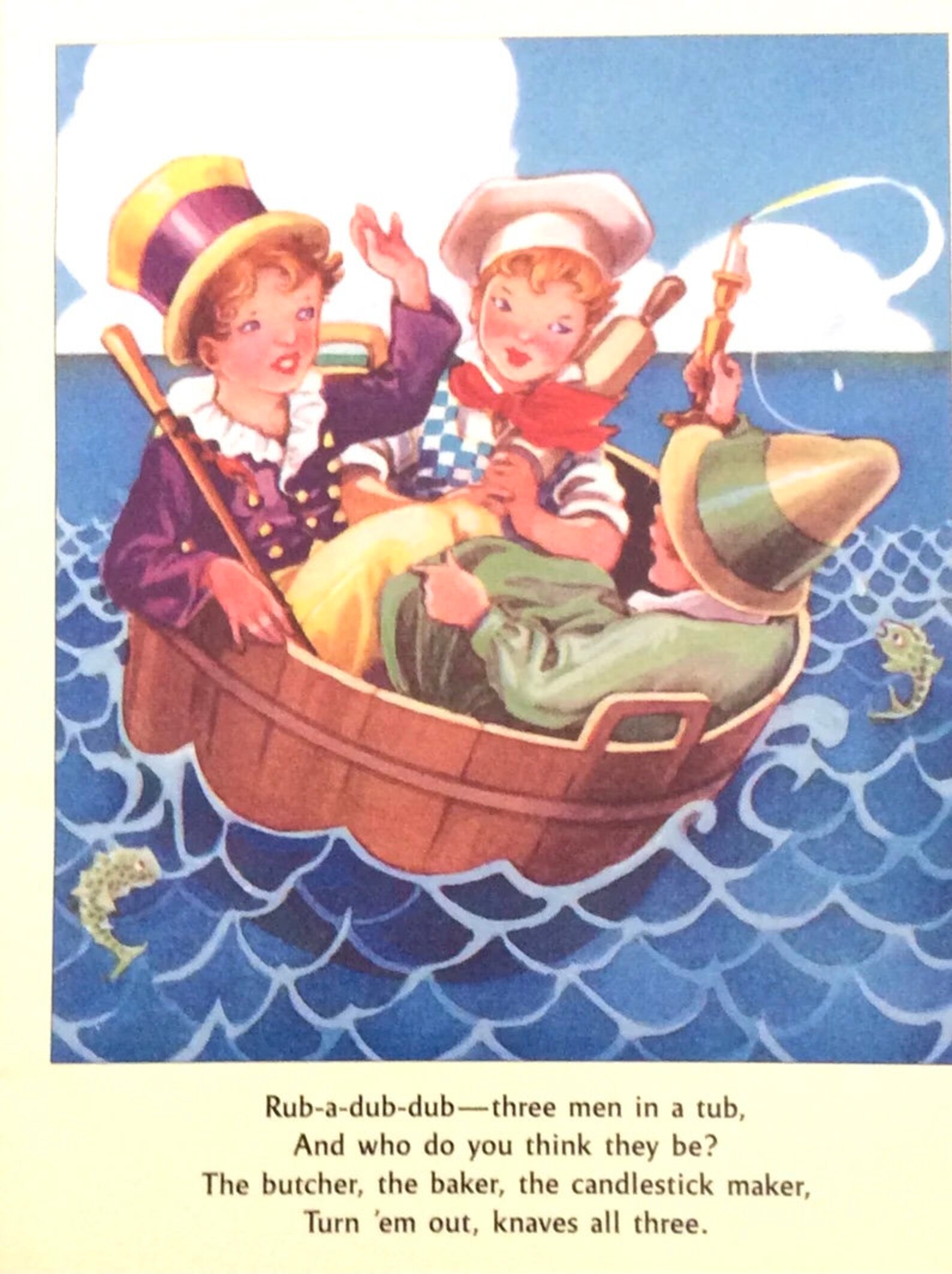 Nursery Rhyme Poster to Frame Rub-a-dub-dub 11 X 14 In. | Etsy