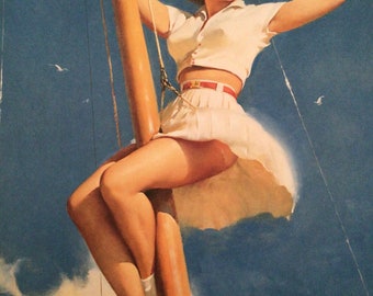 Vintage Pin-Up Nudes, ANCHORS A-WOW!, (mature content), by Gil Elvgren, Reproduction, Unframed