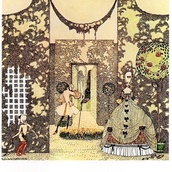 Kay Nielsen, Le Prince Inconstant, Art Déco, Page d’impression de livre pour l’encadrement, Fantaisie, Art de conte de fées