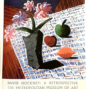 David Hockney, A RETROSPECTIVE, 10 x 14 in Vintage Reproduction for Framing