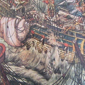 Charles and William Heath Robinson&#39;s Illustrations, SONG of the ENGLISH, Reprint of 1909 Illustration, Unframed Book Print, 1976