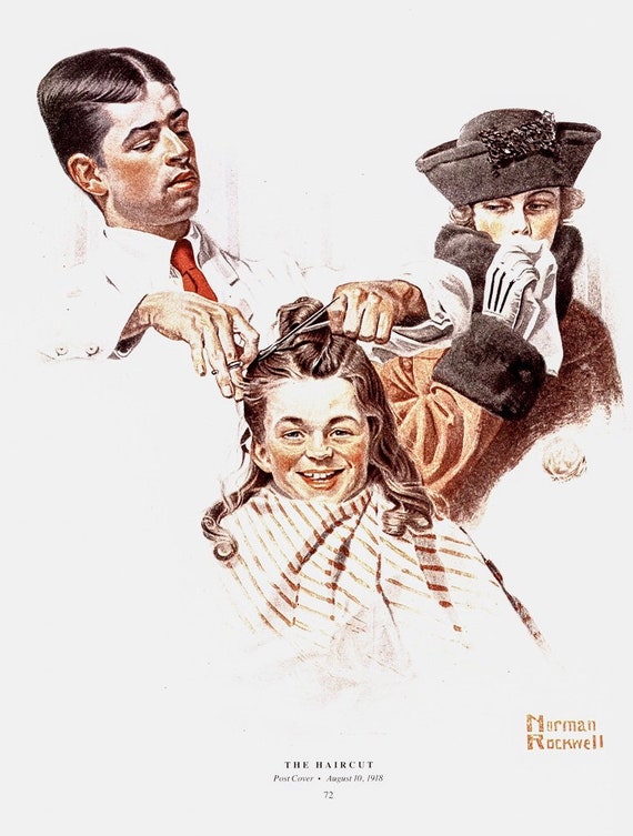 Off-duty Clown/the Haircut, Norman Rockwell Magazine Cover