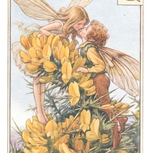 Cicely Mary Barker, The Gorse Fairy, Childrens Nursery Print, Book Print for Framing, Flower Art