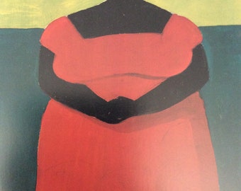 Woman in Red/Baptism of Susie Mae, African American Art, 2-sided Book Page Print for Framing, 10.5 x 12 in page Size