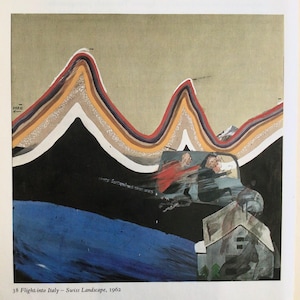 David Hockney, FLIGHT INTO ITALY, Small Vintage Reproduction for Framing, Book Print, Wall Art, Unframed