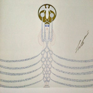 Erte, Triple Costume Design for Marriage,  1920’s Art Deco Print, Unframed Book Print, Wall Decor