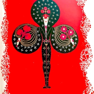 Erte, Card Suite The Aces “Diamonds”, “Clubs”, 2-sided Art Deco Print, Unframed Book Print, Wall Decor