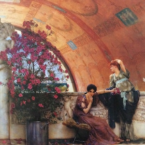 Sir Lawrence Alma-Tadema, Unconscious Rivals,  10.5 x 14 in Vintage Book Page for Framing