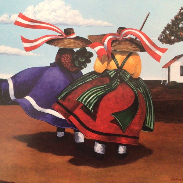 Chit Chat/Stewart’s Girls, African  American Art, 2-Sided Book Page Print for Framing, Gullah Art, Low Country Art