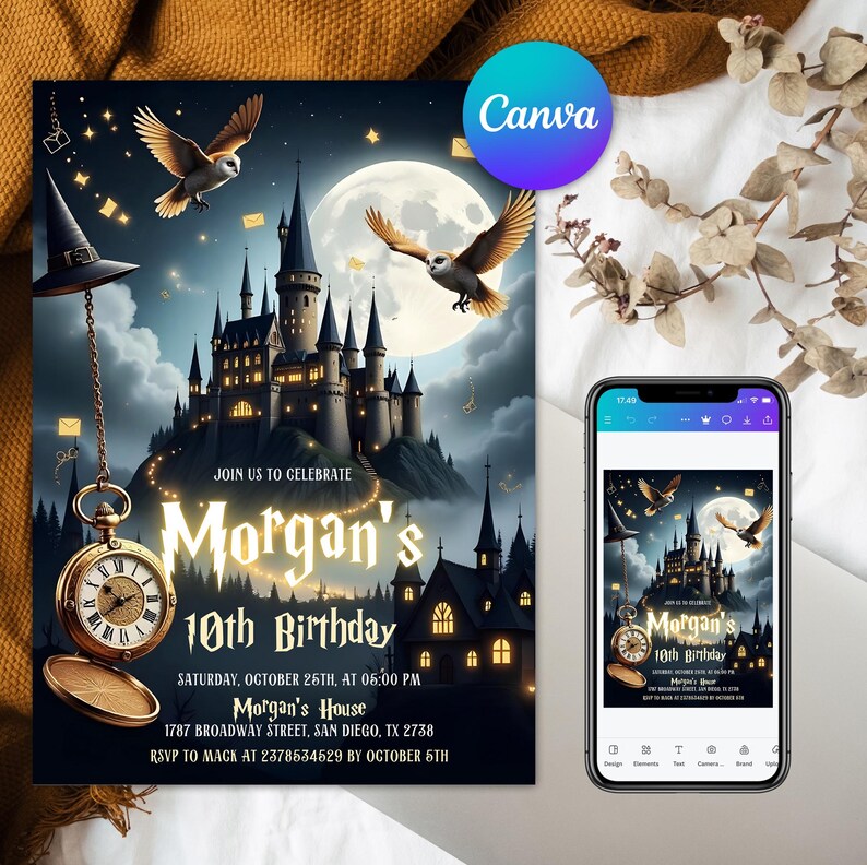 Wizard Invite, Witch Invitation, Magical Party Invite, Wizards Witches Invitation, Boy Invitations, Birthday Invitation, Editable Canva Template

Party Favors,Birthday invitation,wizard invite,witch invitation,magical party invite,magic invites,boy invitations,wizard invitation,magical birthday,invitation templates,editable invitation,kids invitation,boy birthday party