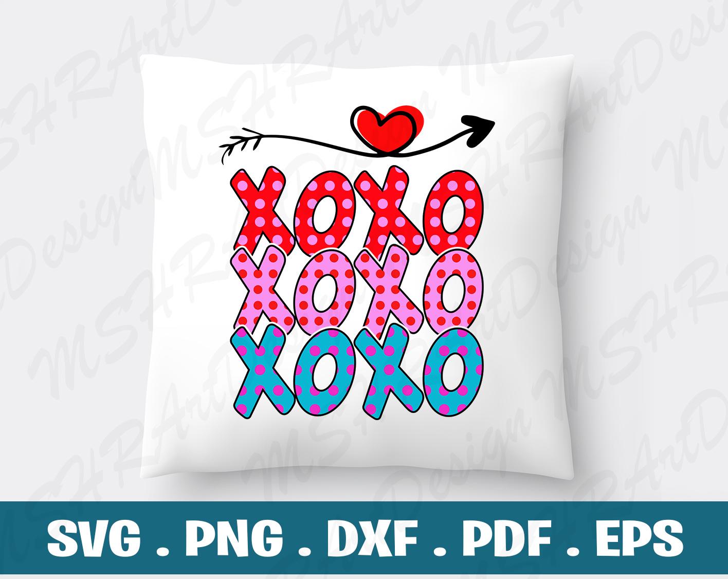 Hugs and Kisses SVG PNG PDF, Xoxo Svg, Heart Svg, Valentines Svg, Love ...