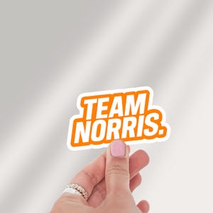 Formule 1-sticker, Lando Norris, Team Norris, Mclaren, McLaren Merch, F1-sticker voor laptops, flessen water en tijdschriften, F1-fancadeau,