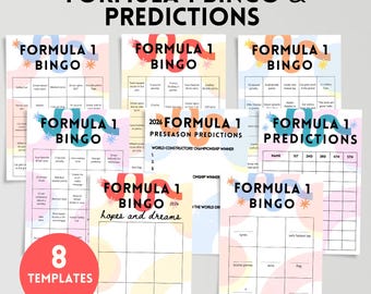 Formula 1 Bingo and Prediction Set 2026: Printable Instant Download, F1 Games for Fans, Race Weekend Entertainment, Watch Party Activity