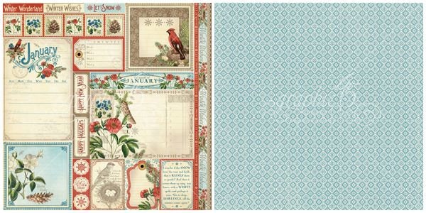 Graphic 45 Time to Flourish January Cut-aparts Calendar | Etsy