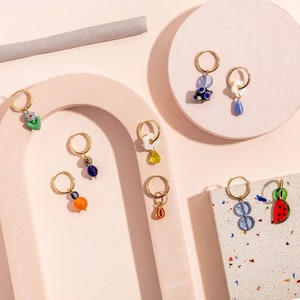 Charms only LUCKY DIP no waste colourful charms for hoop earrings single charm, matched or mismatched pair or set of 4 image 3