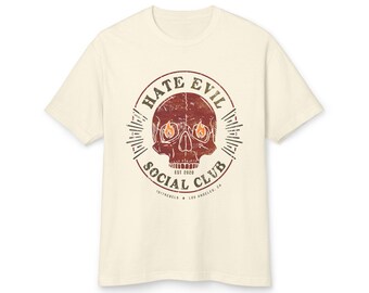 Hate Evil Social Club 1517rebels Unisex Garment-Dyed Heavyweight Cotton Tee