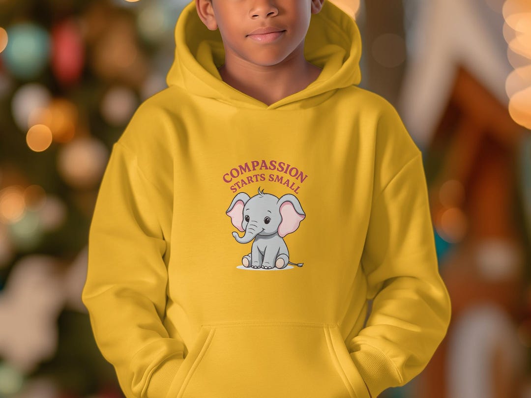 Compasion Yellow Compassion Starts Small Elephant Shirt - House of Compasion Spirit Wear ...