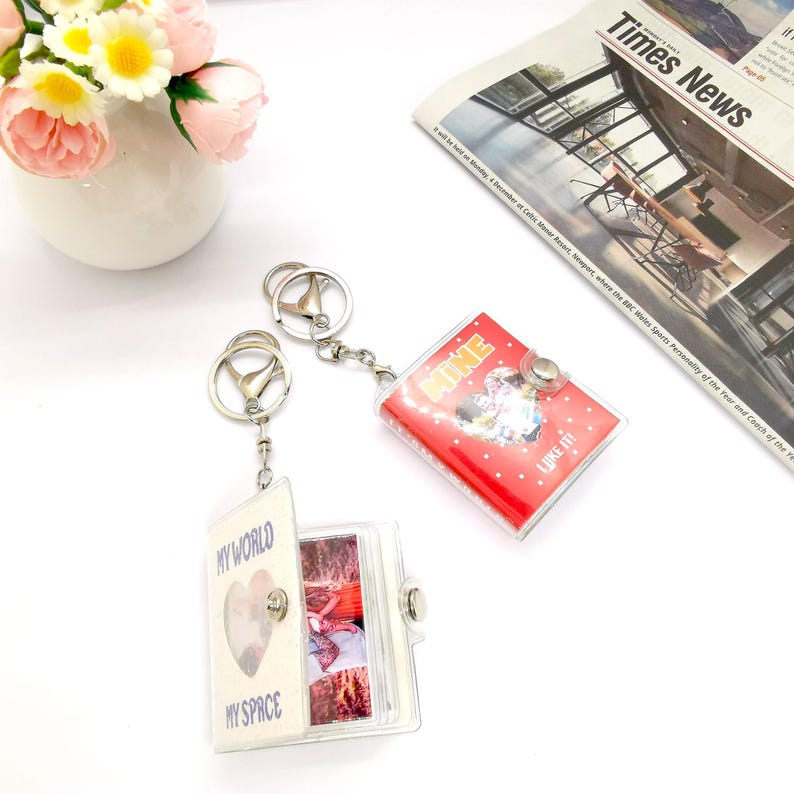 Personalized Photo Album Keychain,2 Inch Keychain, Custom Photo Album ...