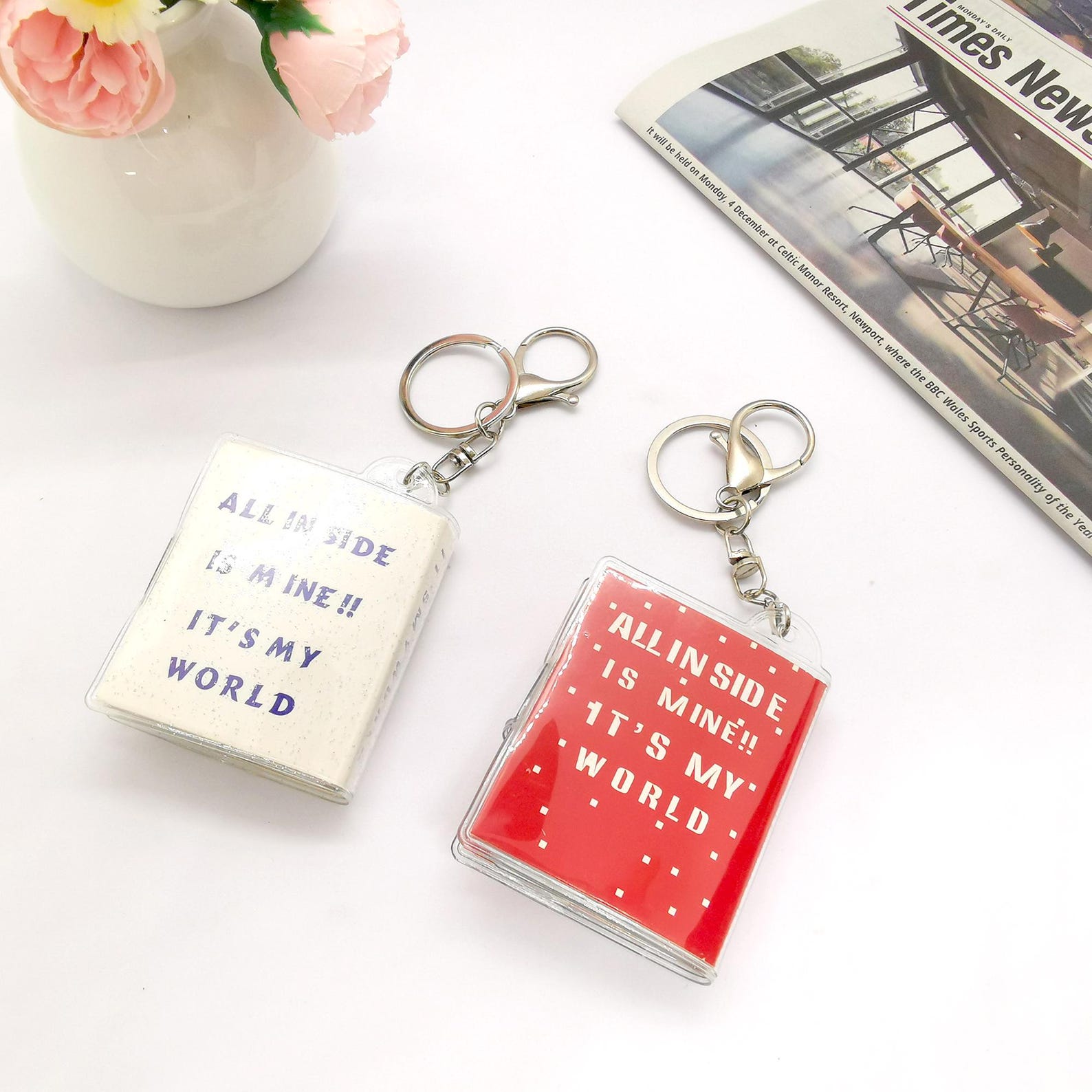 Personalized Photo Album Keychain,2 Inch Keychain, Custom Photo Album ...