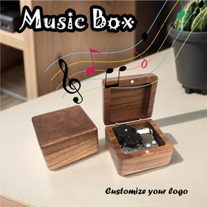 Caja de música de madera de nogal personalizada, regalo de cumpleaños, regalo de Navidad, regalo para ella, regalo para esposa, regalo para hija