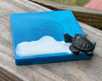 Sea Turtle Resin Coaster Jewelry Tray Holder