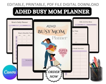 Busy Mom Planner | Daily, Weekly Organizer (PDF Download)