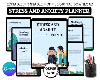 Stress & Anxiety Planner: Diario della salute mentale, Tracker per la cura di sé (PDF stampabile)