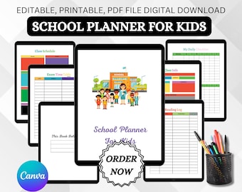 Printable School Planner for Kids | Homework Tracker (PDF)