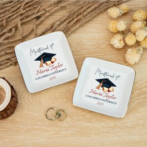 Personalized Graduation Gift, Class of 2025 College Graduation Gift for Her, Custom Jewelry Dish, Masters Degree Gifts, PHD Graduation Gifts