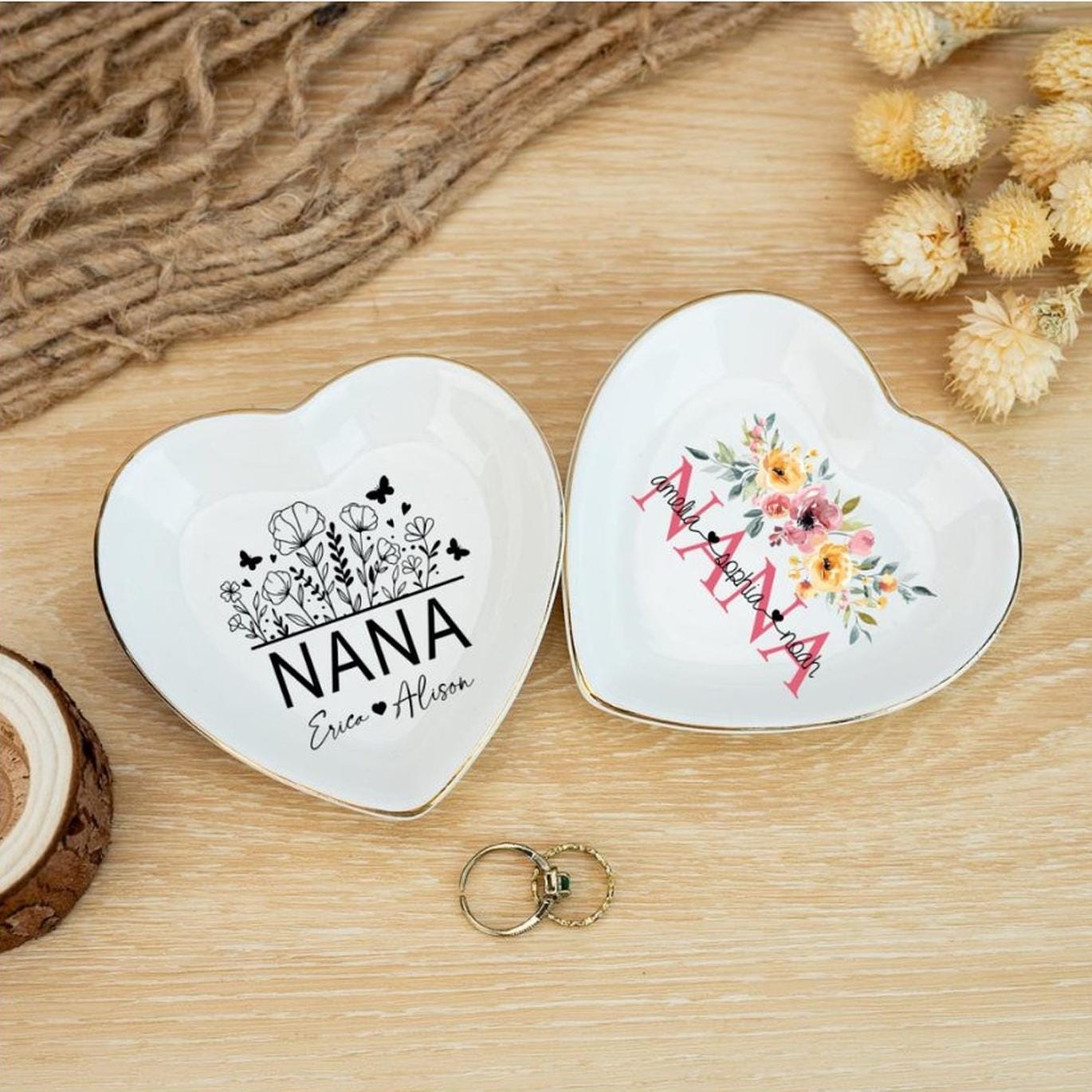 Personalized Gift For Grandma with Children's Names Grandmother Gift From Grandkids Nana Birthday Gift Handmade Ring Dish Jewelry Storage