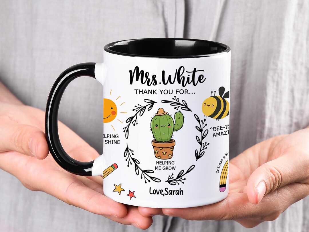Personalised Teacher Thank You Gift, Custom Coffee Mug for Teacher