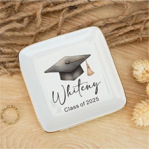 Graduation Gifts, Personalized Graduation Jewelry Dish, Custom Graduation Ring Dish, College Graduation Gifts, Class of 2025, Masters Degree