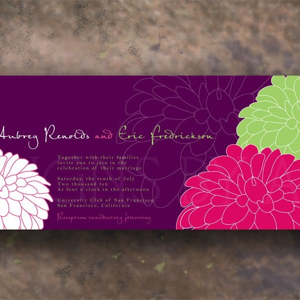 Dahlia Wedding Invitation Sample Set