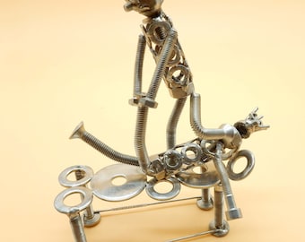 Steel figure "physiotherapist" handmade artistic gift idea. osteopath, rehabilitation physiatrist gift, physiotherapist gift