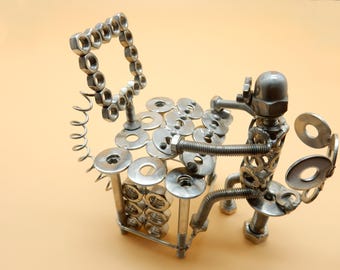 computer programmer. Gift for programmer, computer gift, computer office, Art meta lMetal sculpture