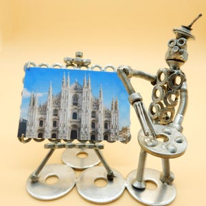 Steel figure &quot;photo holder&quot; handmade gift idea, photo holder, photo holder gift, portrait holder gift, original photo holder