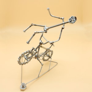 Sculpture en métal BMX, vélo BMX, cadeau BMX, passion BMX, évolutions BMX, cadeau de pilote BMX, cascades BMX, trophée de tournoi BMX