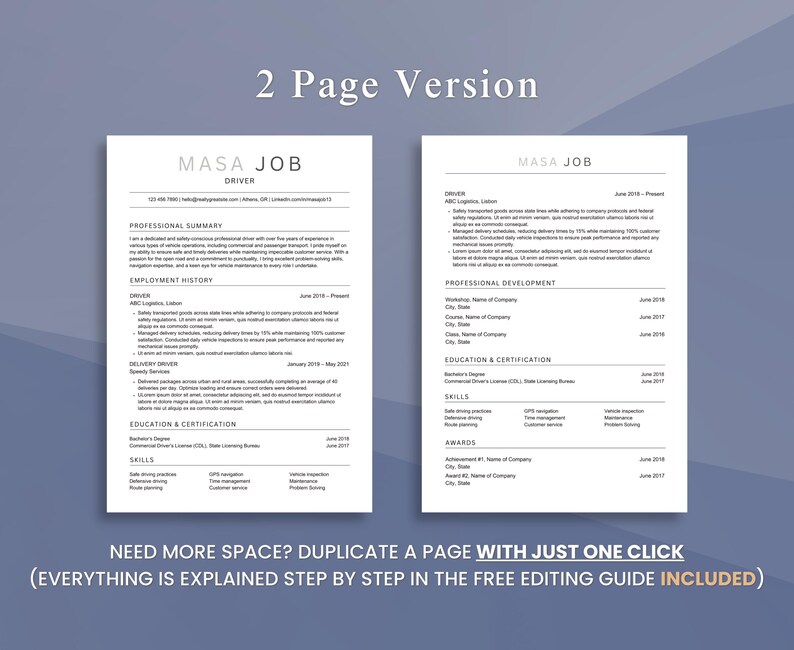 Resume Template | ATS Resume | Simple Resume | Professional Resume ...