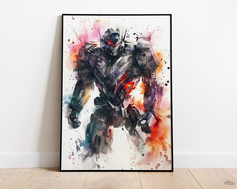 Transformers Art Print, Optimus Prime, Bumblebee, Set of Watercolor