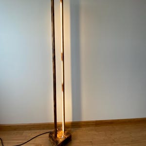 Burnt wood floor lamp