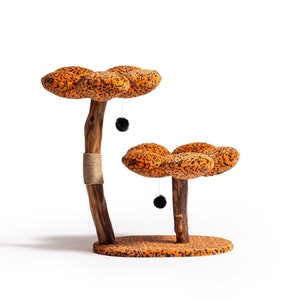 Luxury Natural Wood Cat Tree – Leopard Print – Plush, Stylish and ...