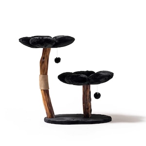 Black Floral Cat Tree: Stylish Cat Tower for Large Cats