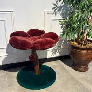 Red Cat Tree, Modern Cat Tree, Daisy Cat Gift, Cat Bed Tower, Cat Scratcher, Cat House Tower, Cat Climber, Wood Cat Tower, Flower Cat House