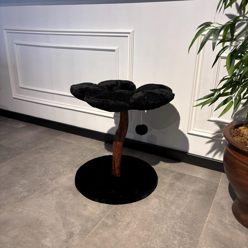 Perfect Christmas gift for cat lovers: black floral cat tree
