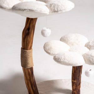 White Cat Tree, Modern Cat Furniture, Wooden Cat Tree, Cat Tower Tree, White Cat House, Cat Scratching Tower, Cat Condo, Pet Tower