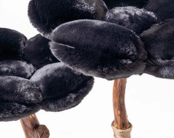 Modern Black Cat Tree: Plush Flower Cat Bed & Sisal Scratching Post