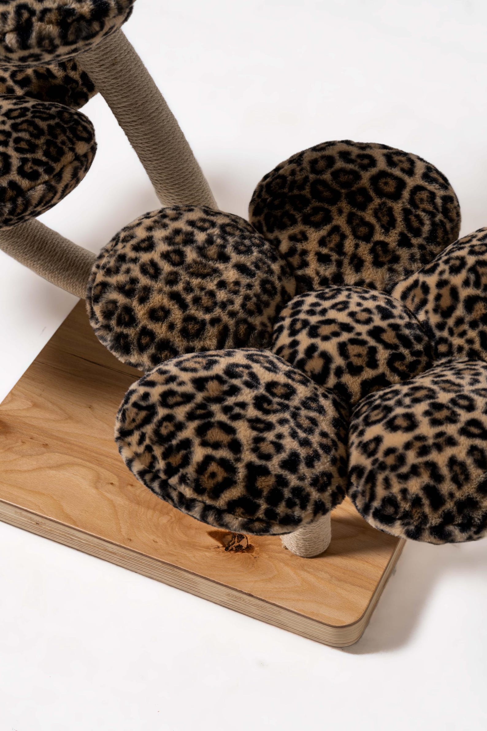 Leopard Floral Cat Tree: Natural Wood Cat Bed & Scratch Post - Etsy