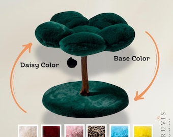 Custom cat tree, Green  Cat Tree, Natural Wood cat tree, Cat Bed, Scratching Post, Cat Furniture, Large Cats, Modern Cat Tree, Cat house