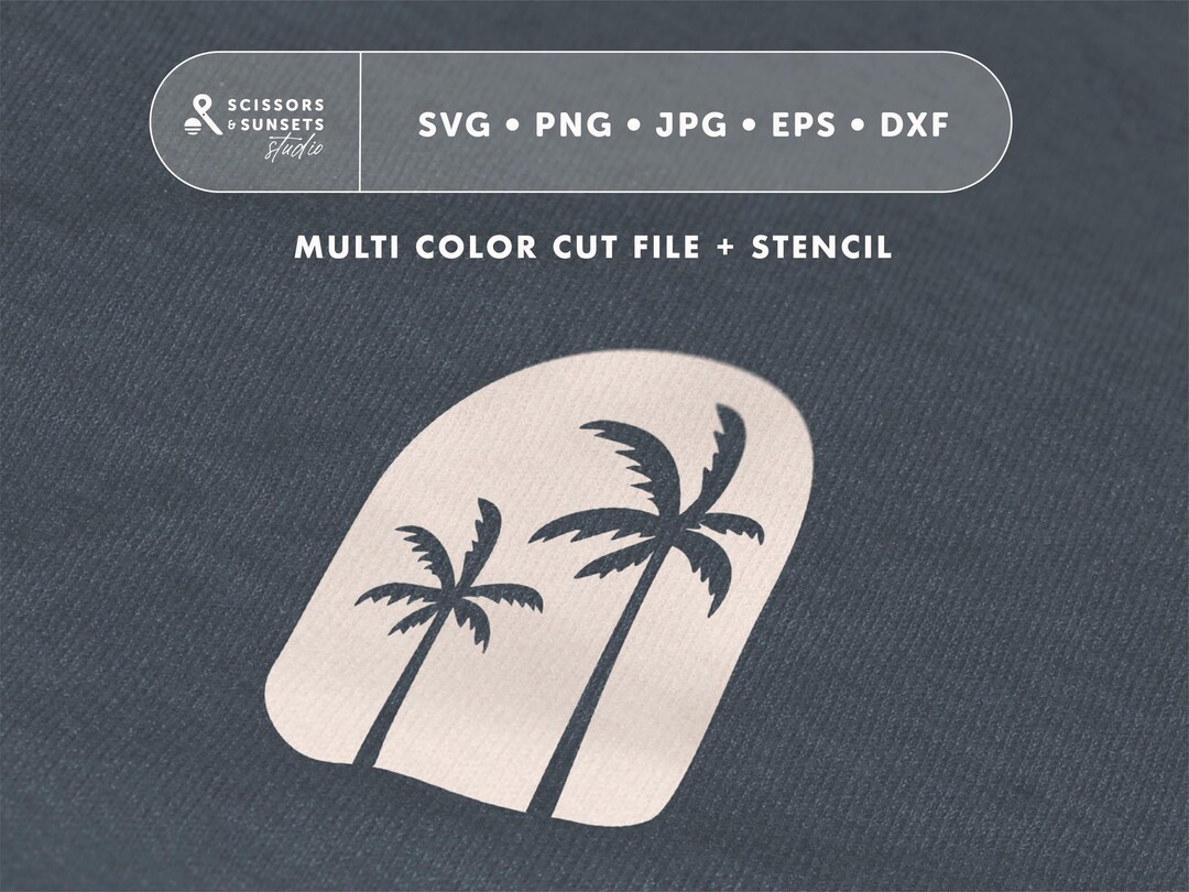 Plotter File Palm Tree SVG | Stencil, Cutting File Beach Summer ...